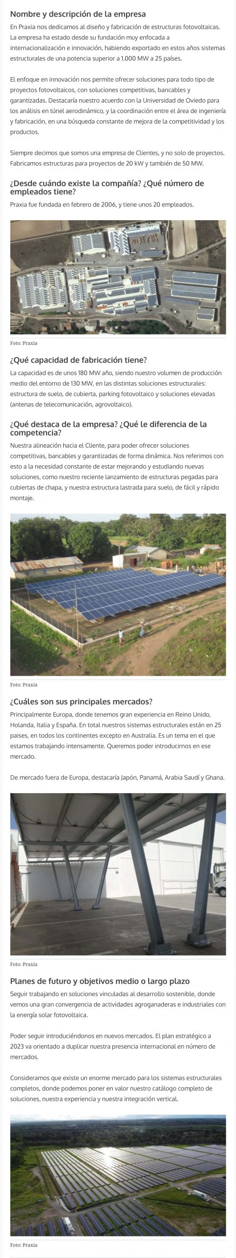 Entrevista en PV Magazine